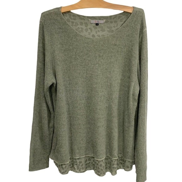 Ten-Oh-8 | Green Layered Long Sleeve Sweater- XL - Picture 1 of 8